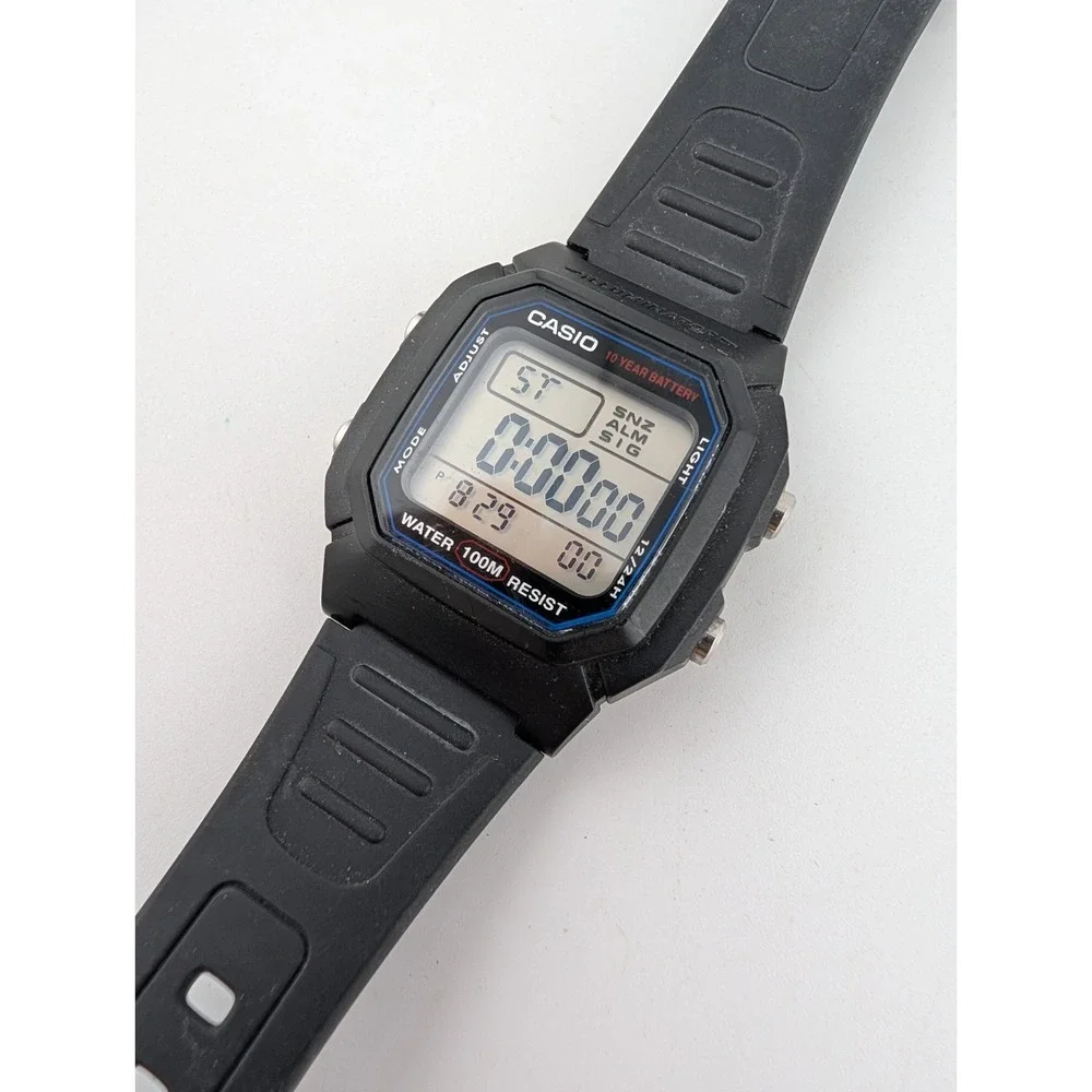Casio W800H-1AV Mens Digital Sports Watch Black Resin Band- New Battery